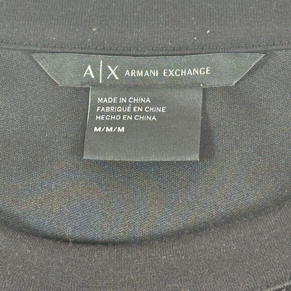 Armani Exchange A/X black sequin mesh argyle crew neck sweatshirt - US Women’s M - Picture 10 of 10